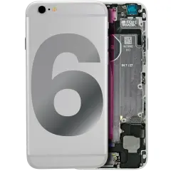 Back Housing W/ Small Components Pre-Installed For iPhone 6 (Used OEM Pull: Grade A) (Silver)
