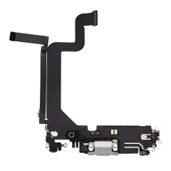 Charging Port Flex Cable For iPhone 14 Pro Max (Used OEM Pull) (Silver)