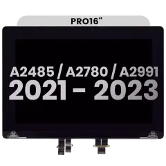 Complete LCD Display Assembly For MacBook Pro 16" A2485 (2021)  Pro /  Max  / A2780 (2023)  / A2991 (2023)   (Used OEM Pull: Grade A) (Silver)