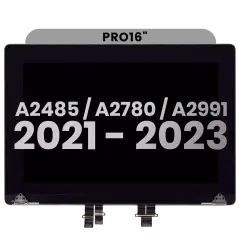 Complete LCD Display Assembly For MacBook Pro 16" A2485 (2021)  Pro /  Max / A2780 (2023)  (Used OEM Pull: Grade A) (Space Gray)