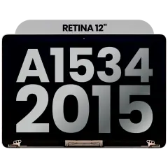 Complete LCD Display Assembly For MacBook 12" A1534 (2015) (Used OEM Pull: Grade B) (Space Gray)