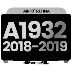 Complete LCD Display Assembly For MacBook Air 13" A1932 (2018-2019) (Used OEM Pull: Grade A) (Space Gray)