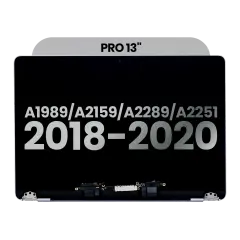 Complete LCD Display Assembly For MacBook Pro 13" A1989 (2018-2019) / A2159 (2019) / A2289 / A2251 (2020) (Used OEM Pull: Grade B) (Space Gray)