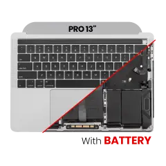 Top Case Assembly (With Battery And Keyboard) For MacBook Pro 13" A1989 (2018-2019) (US Keyboard) (Used OEM Pull: Grade A) (Silver)