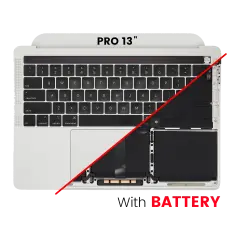 Top Case Assembly With Battery And Keyboard For MacBook Pro 16" (A2141 / Mid 2019) (US English) (Used OEM Pull: Grade B/C) (Silver)