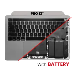 Top Case Assembly With Battery And Keyboard For MacBook Pro 13" A2251 (2020) (US Keyboard) (Used OEM Pull: Grade B) (Space Gray)