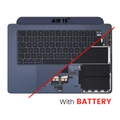 Top Case Assembly With Battery And Keyboard For MacBook Air 15" (A2941 / Mid 2023) (UK Keyboard) (Midnight)