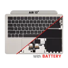 Top Case with Battery and Keyboard For MacBook Air 13" A2681 (2022) (US Keyboard) (Starlight)