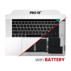 Top Case Assembly With Battery And Keyboard For MacBook Pro 15" A1707 (2016-2017) (US Keyboard) (Used OEM Pull: Grade B/C) (Silver)