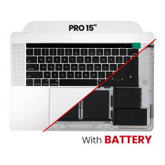 Top Case Assembly With Battery And Keyboard For MacBook Pro 15" A1707 (2016-2017) (US Keyboard) (Used OEM Pull: Grade A) (Silver)