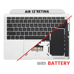 Top Case With Keyboard & Battery For MacBook Air 13" A1932 (2018 / 2019) (US English) (Used OEM Pull: Grade New) (Silver)