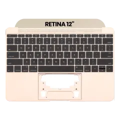 Top Case With Keyboard And Microphone For MacBook  12" A1534 (2016-2017) (US English) (Used OEM Pull: Grade B/C) (Gold)
