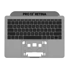 Top Case With Keyboard For MacBook Pro 13" A1708 (2016-2017) (US Keyboard) (Used OEM Pull: Grade New) (Space Gray)