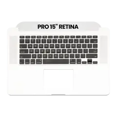 Top Case With Keyboard For MacBook Pro 15" A1398 (2015) (US English) (Used OEM Pull: Grade New) (Silver)