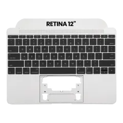 Top Case With Keyboard And Microphone For MacBook  12" A1534 (2016-2017) (US English) (Used OEM Pull: Grade New) (Silver)