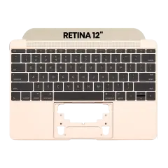 Top Case With Keyboard And Microphone For MacBook  12" A1534 (2016-2017) (US English) (Used OEM Pull: Grade New) (Gold)