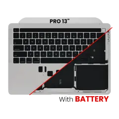 Top Case Assembly With Battery And Keyboard For MacBook Pro 13" A2338 (2020)  / (Used OEM Pull: Grade B/C) (US Keyboard) (Silver)