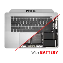 Top Case Assembly With Battery And Keyboard For MacBook Pro 16" (A2141 / Mid 2019) (US English) (Used OEM Pull: Grade A) (Silver)