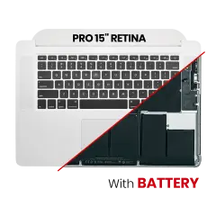 Top Case Assembly With Battery And Keyboard For MacBook Pro 15" A1398 (2015) (US Keyboard) (Used OEM Pull: Grade B/C)