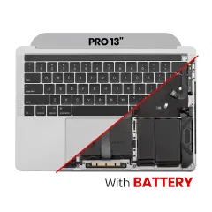 Top Case Assembly (With Battery And Keyboard) For MacBook Pro 13" (A1989 / Late 2018 / Early 2019) (US Keyboard) (Used OEM Pull: Grade B/C) (Space Gray)