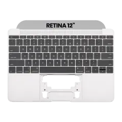 Top Case With Keyboard And Microphone For MacBook  12" A1534 (2016-2017) (US English) (Used OEM Pull: Grade B/C) (Space Gray)