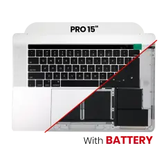 Top Case Assembly With Battery And Keyboard For MacBook Pro 15" A1707 (2016-2017) (US Keyboard) (Used OEM Pull: Grade B/C) (Space Gray)