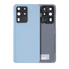 Back Cover Glass With Camera Lens For Samsung Galaxy S20 Ultra  5G (No Logo) (Aftermarket Plus) (Cloud Blue)