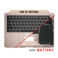 Top Case With Keyboard & Battery For MacBook Air 13" A1932 (2018 / 2019) (US English) (Used OEM Pull: Grade B/C) (Rose Gold)