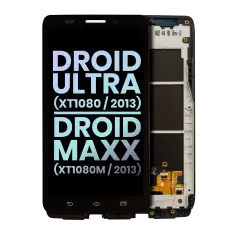 LCD Assembly With Frame For Motorola Droid Ultra (XT1080 / 2013) / Droid Maxx (XT1080M / 2013) (Genuine OEM) (Black)