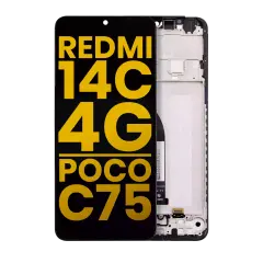 LCD Assembly With Frame For Xiaomi Redmi 14C 4G / Poco C75 (Refurbished) (All Colors)