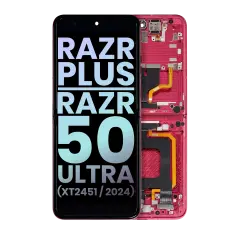 Inner OLED Assembly With Frame For Motorola Razr Plus 2024 / Razr 50 Ultra (XT2451 / 2024) / Razr Plus 2025 (XT2557) (Genuine OEM) (Hot Pink)