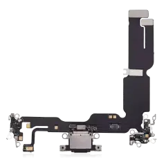 Charging Port Flex Cable For iPhone 15 Plus (Aftermarket Plus) (Black)