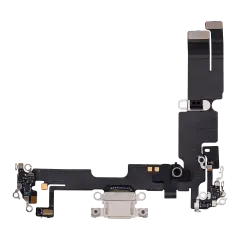 Charging Port Flex Cable For iPhone 14 Plus (Used OEM Pull) (Starlight)