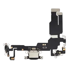 Charging Port Flex Cable For iPhone 15 (Aftermarket Plus) (Black)