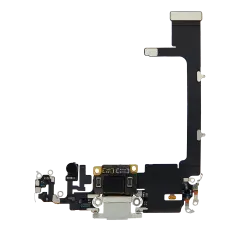 Charging Port Flex Cable With Board For iPhone 11 Pro (Used OEM Pull) (Silver)