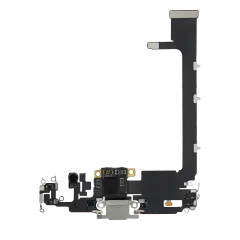 Charging Port Flex Cable With Board For iPhone 11 Pro Max (Used OEM Pull) (Silver)