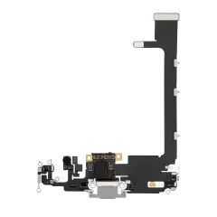 Charging Port Flex Cable With Board For iPhone 11 Pro Max  (Premium) (Silver)