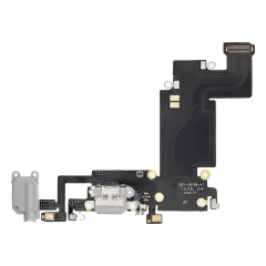 Charging Port Flex Cable For iPhone 6S Plus (Aftermarket) (Silver)