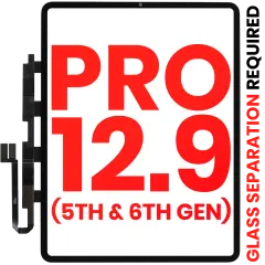 Digitizer For iPad Pro 12.9" 5th Gen (2021) / 12.9" 6th Gen (2022) (Glass Separation Required) (Aftermarket Plus) (All Colors)