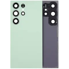 Back Cover Glass With Camera Lens For Samsung Galaxy S24 Ultra 5G (No Logo) (Aftermarket Plus) (Titanium Green)