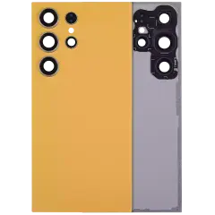 Back Cover Glass With Camera Lens For Samsung Galaxy S24 Ultra 5G (No Logo) (Aftermarket Plus) (Titanium Orange)