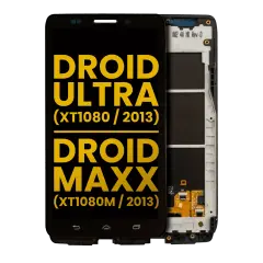 LCD Assembly With Frame For Motorola  Droid Maxx (XT1080 / 2013) (Refurbished) (Black)
