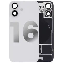 Back Glass w/ MagSafe Magnet & NFC & Flashlight Flex For iPhone 16 (Used OEM Pull: Grade B) (White)