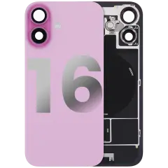 Back Glass w/ MagSafe Magnet & NFC & Flashlight Flex For iPhone 16 (Used OEM Pull: Grade B) (Pink)
