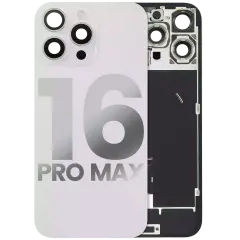 Back Glass w/ MagSafe Magnet & NFC & Flashlight Flex For iPhone 16 Pro Max (Used OEM Pull: Grade A) (White Titanium)