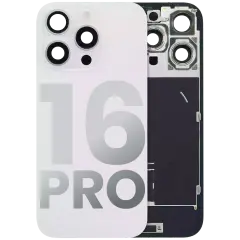 Back Glass w/ MagSafe Magnet & NFC & Flashlight Flex For iPhone 16 Pro (Used OEM Pull: Grade A) (White Titanium)