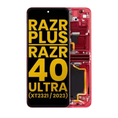 Inner OLED Assembly With Frame For Motorola Moto Razr Plus 2023 / Razr 40 Ultra (XT2321 / 2023) (Refurbished) (Viva Magenta)