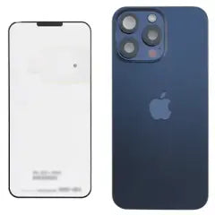 Back Glass w/ MagSafe Magnet & NFC & Flashlight Flex For iPhone 15 Pro Max (Genuine OEM) (Blue Titanium)