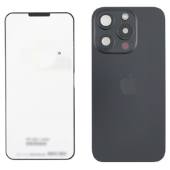 Back Glass w/ MagSafe Magnet & NFC & Flashlight Flex For iPhone 15 Pro (Genuine OEM) (UK / EU Version) (Black Titanium)
