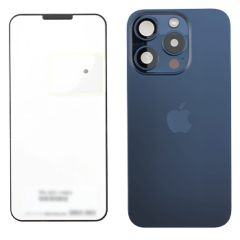 Back Glass w/ MagSafe Magnet & NFC & Flashlight Flex For iPhone 15 Pro (Genuine OEM) (Blue Titanium) (UK / EU Version )